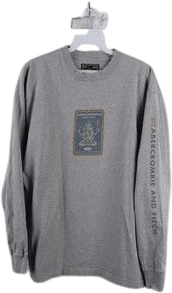 Vtg 90s Abercrombie & Fitch Mens M Hindu Ganesha Long Sleeve T-Shirt Gray USA