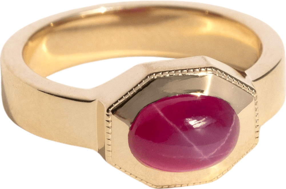 Star Ruby Cabochon Ring