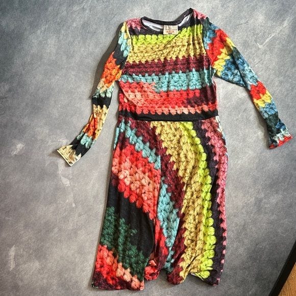 Very Rare Todd Oldham Multicolor Knit Dress