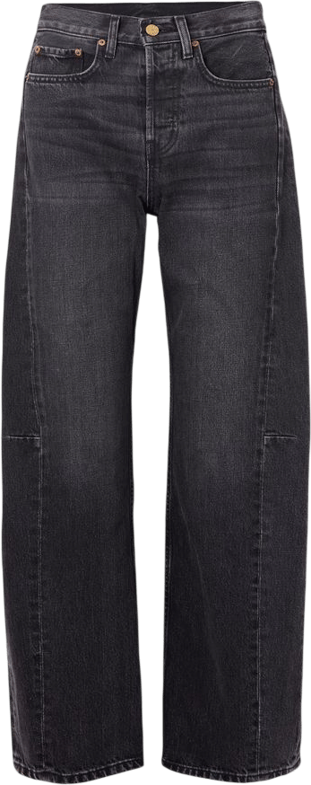 Slim Lasso Cropped Mid-Rise Barrel-Leg Jeans