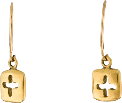 Small Cross Drop Earrings