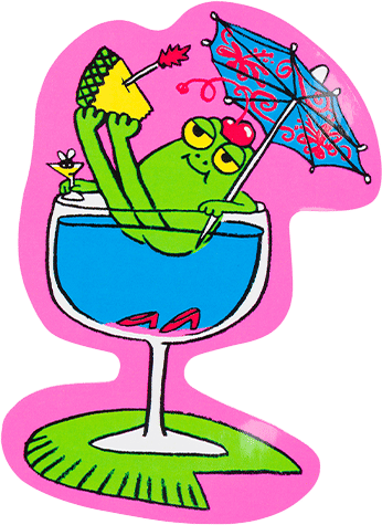 Happy Hour Frog Sticker