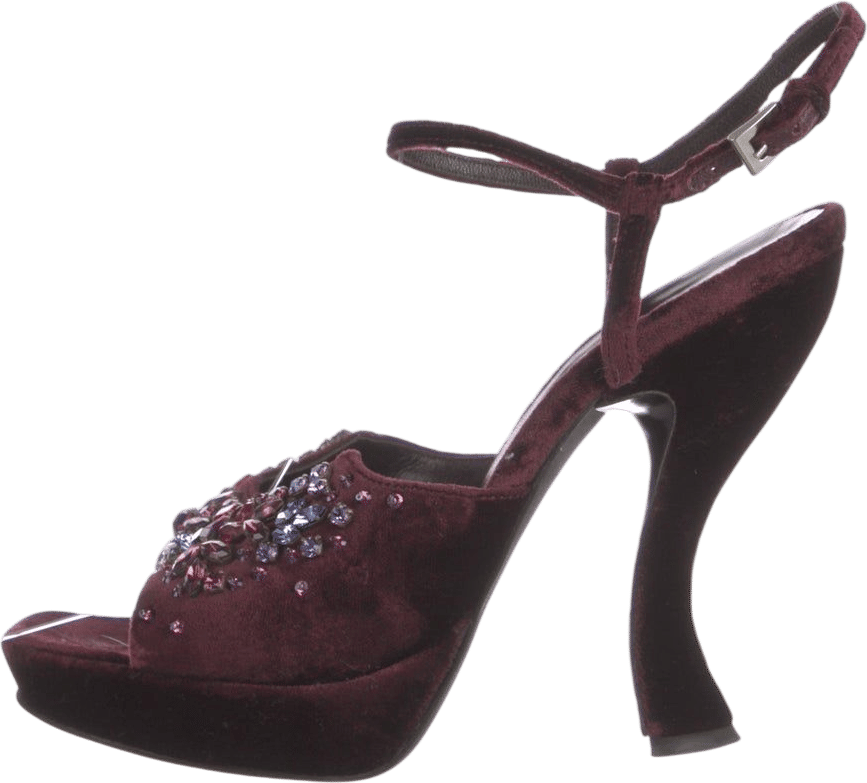 Vintage Velvet Slingback Sandals