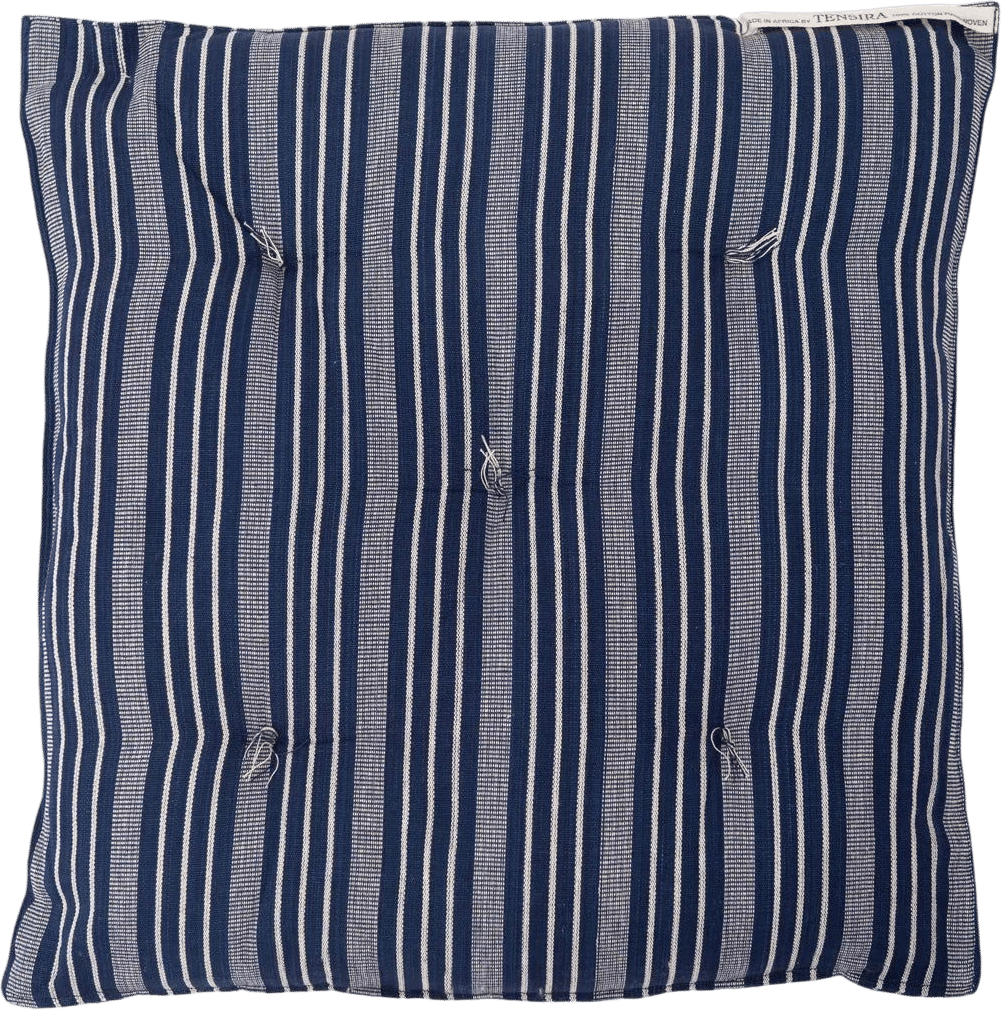 African-Inspired 100% Cotton, Hand-Dyed Small Chair Cushion