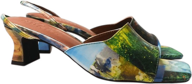 Leeann Huang Lenticular Mule Strappy Heels