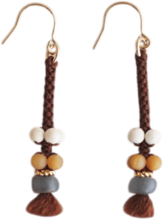 Kumihimo earrings by Noriko Yuki