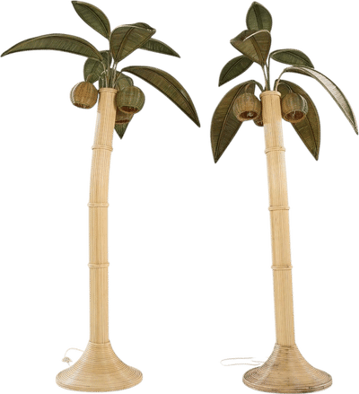 Rattan Palm Tree Floor Lamp