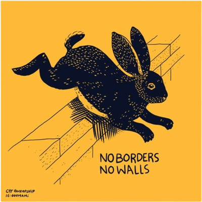 No Borders No Walls Bunny Sticker