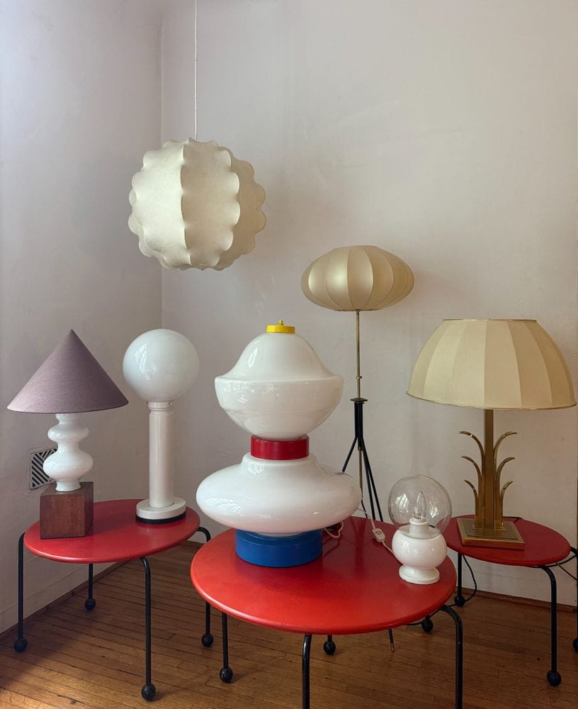 Rare opaline multicolor space age lamp