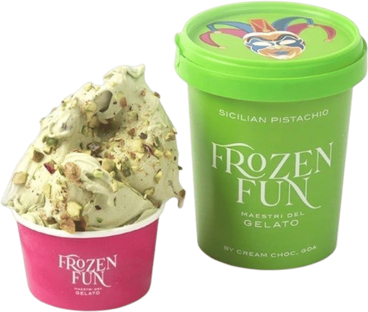 Pistachio gelato at Frozen Fun