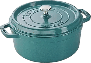 STAUB Cast Iron Round Cocotte, Dutch Oven, 4-quart, serves 3-4, Made in France, Turquoise