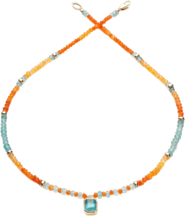Beaded Tourmaline and Diamond Necklace