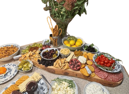 Setting up a charcuterie graze