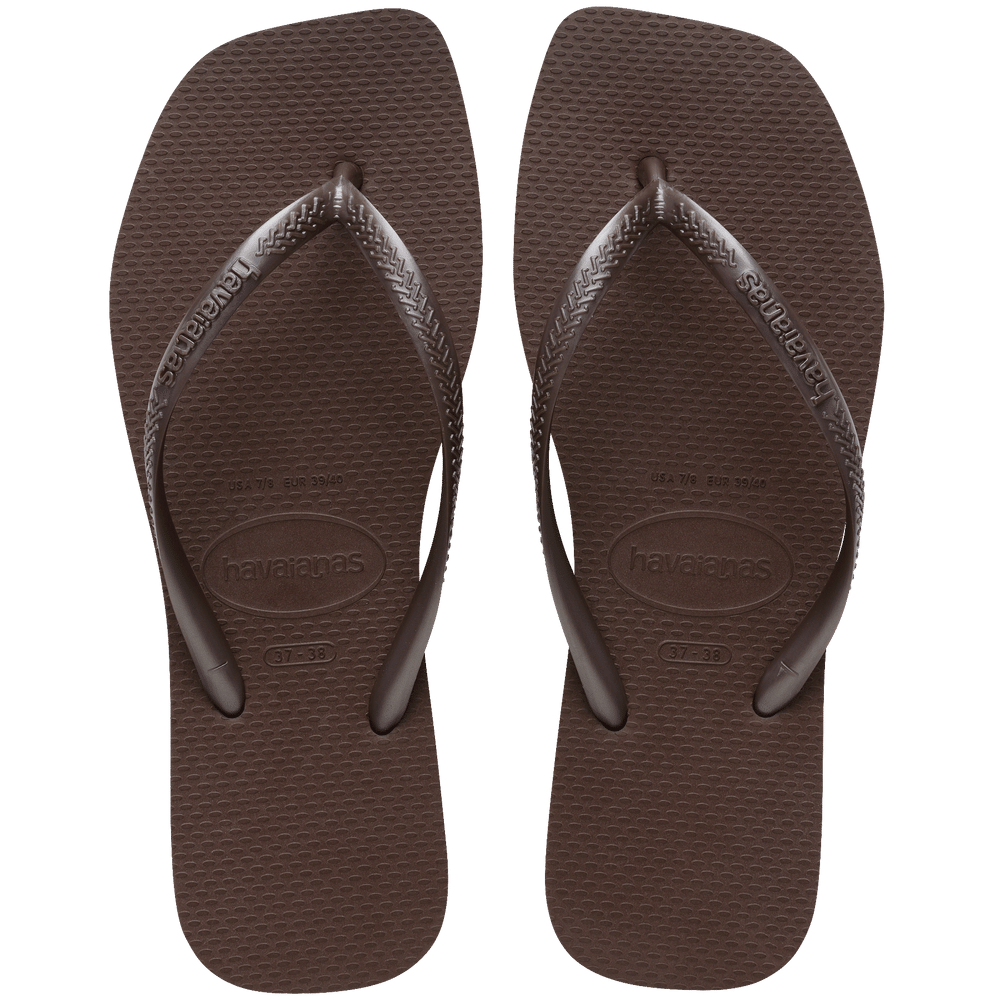 Havaianas Women's Slim Square Flip Flops Dark Brown