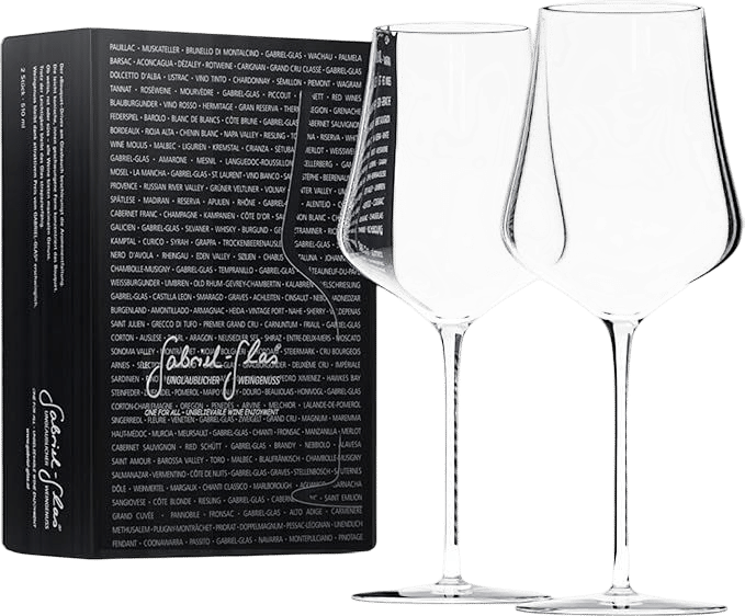 Gabriel-Glas StandArt Crystal Wine Glasses, Set of 2 with Gift Box - Premium, Universal Wine Glass for Red and White Wine - Dishwasher Safe, Lead-Free, 16 oz.: Wine Glasses