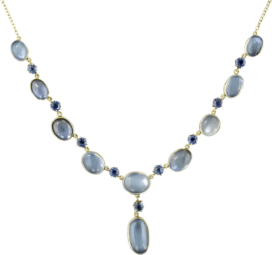 Vintage Moonstone and Sapphire Necklace