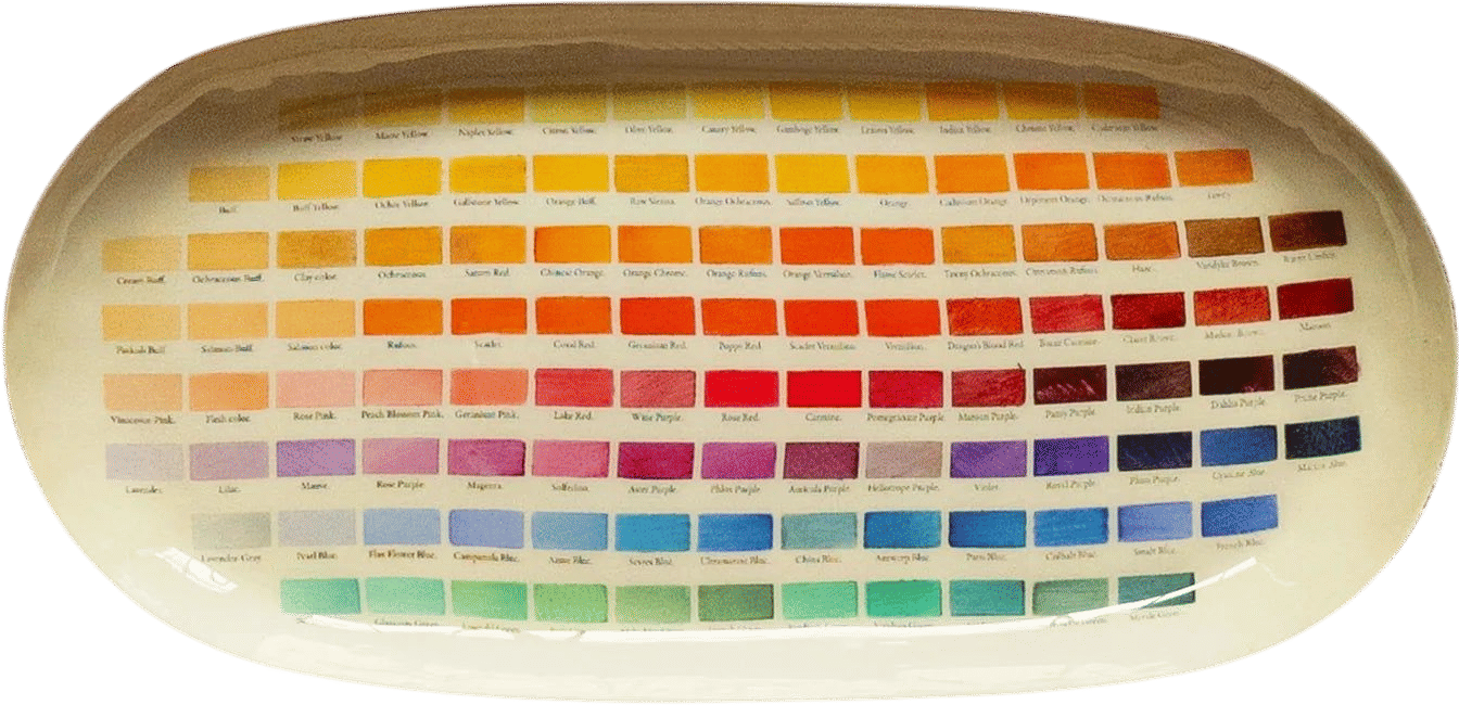 Nomenclature of Colors Enamel Printed Oval Tray