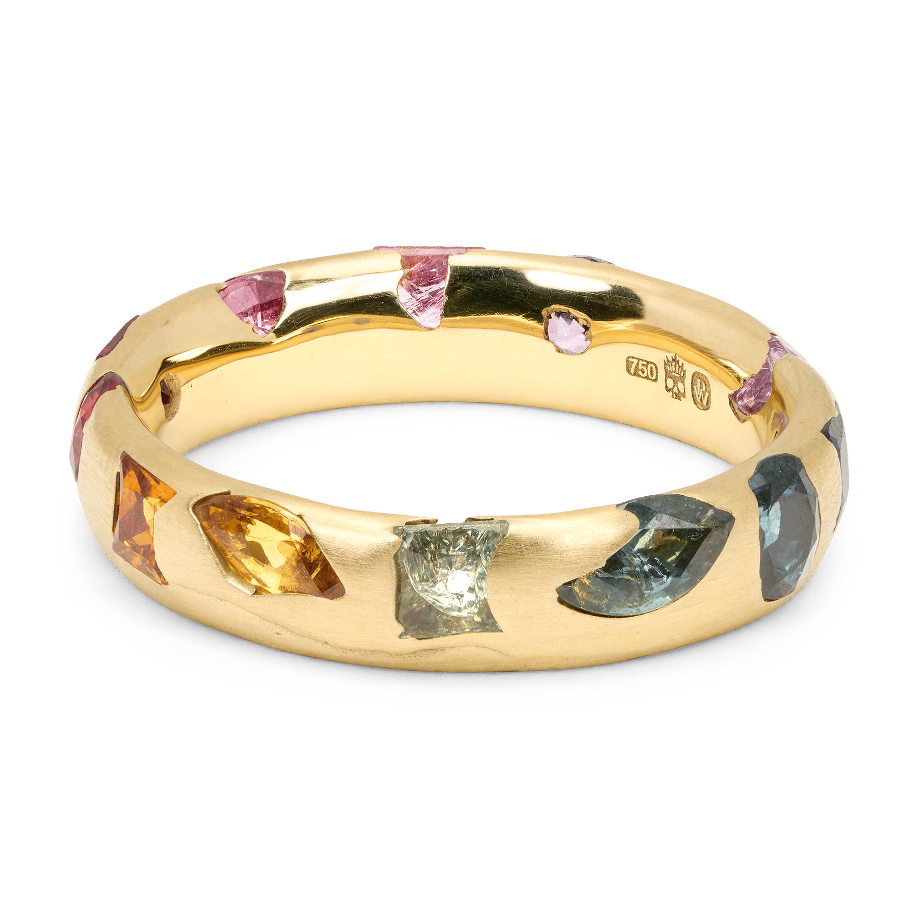Medium Rainbow Gradient Mix Cut Celeste Ring