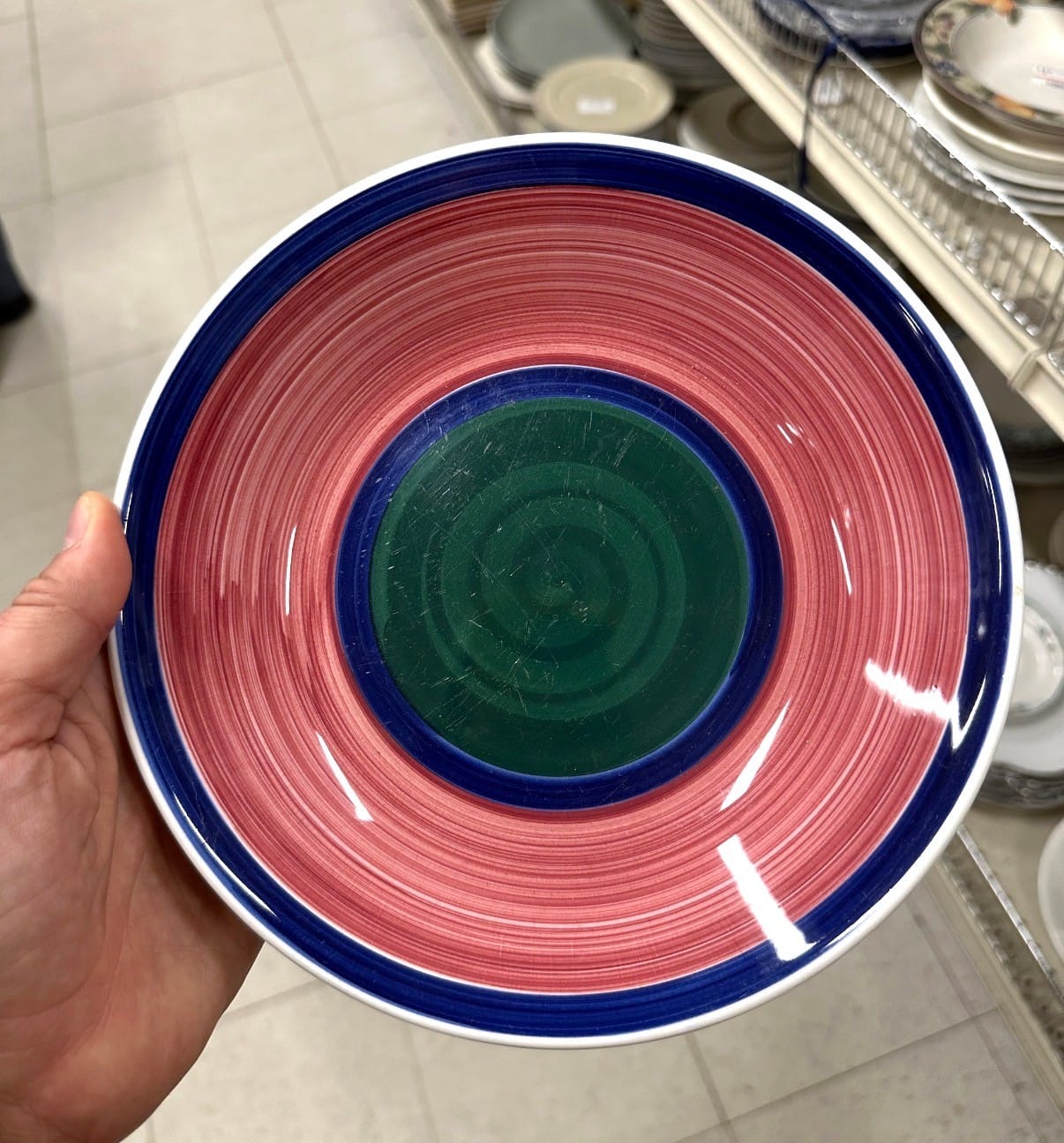 Mishmashed dish ware from Goodwill