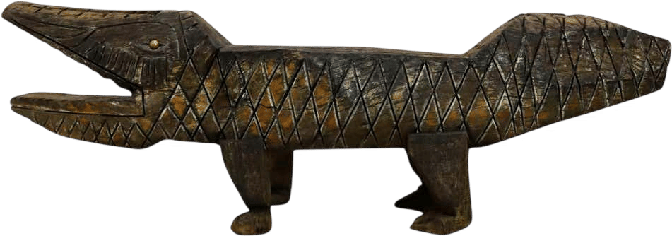 Decorative Crocodile Bench (Mexico, ca. 1960)