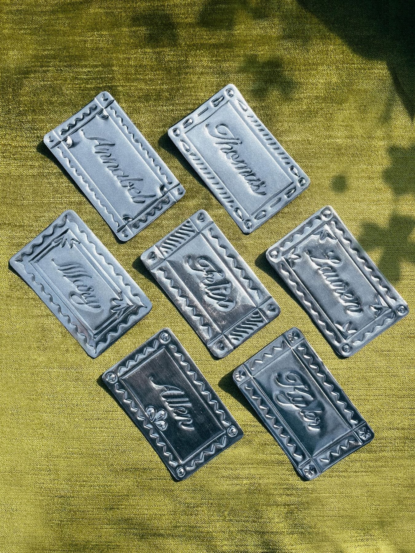 Embossed Tin Place Cards