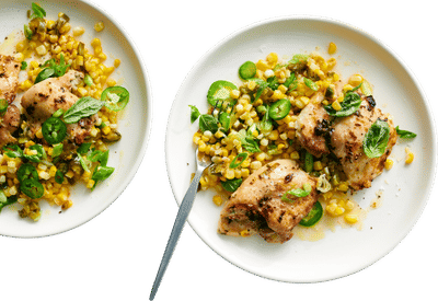 Sheet-Pan Chicken Thighs With Spicy Corn Recipe