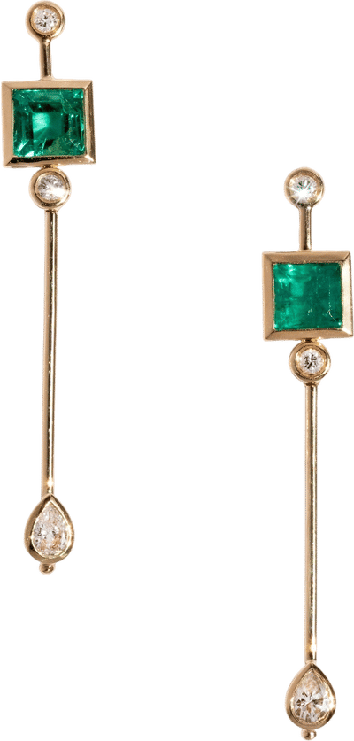 Emerald Party Sticks Earrings