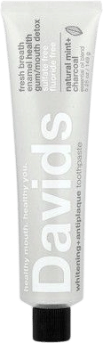 Davids Whitening + Antiplaque Toothpaste, Natural Mint + Charcoal
