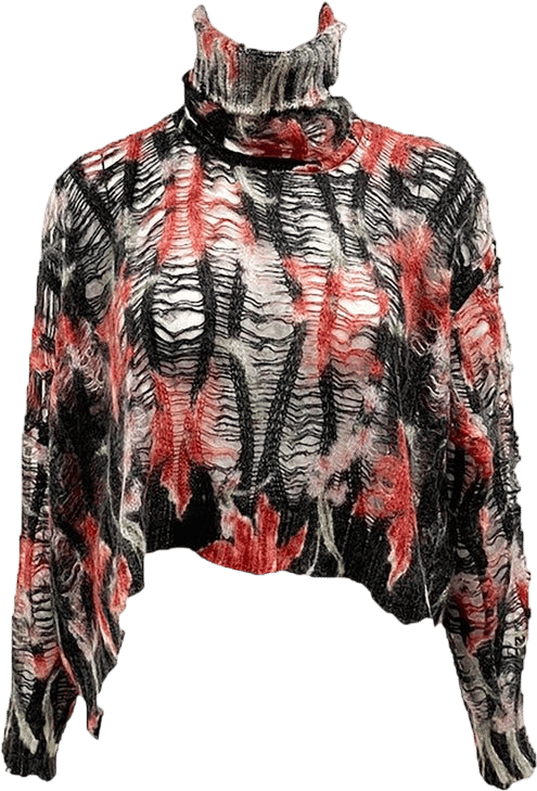 F/W 2000 Christian Dior  by John Galliano Slashed Floral Cropped Sweater