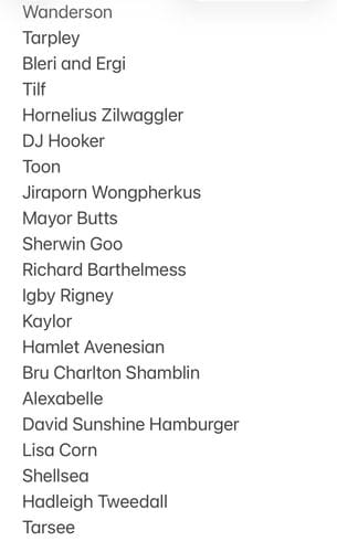 Keeping a list of amazing names you encounter IRL