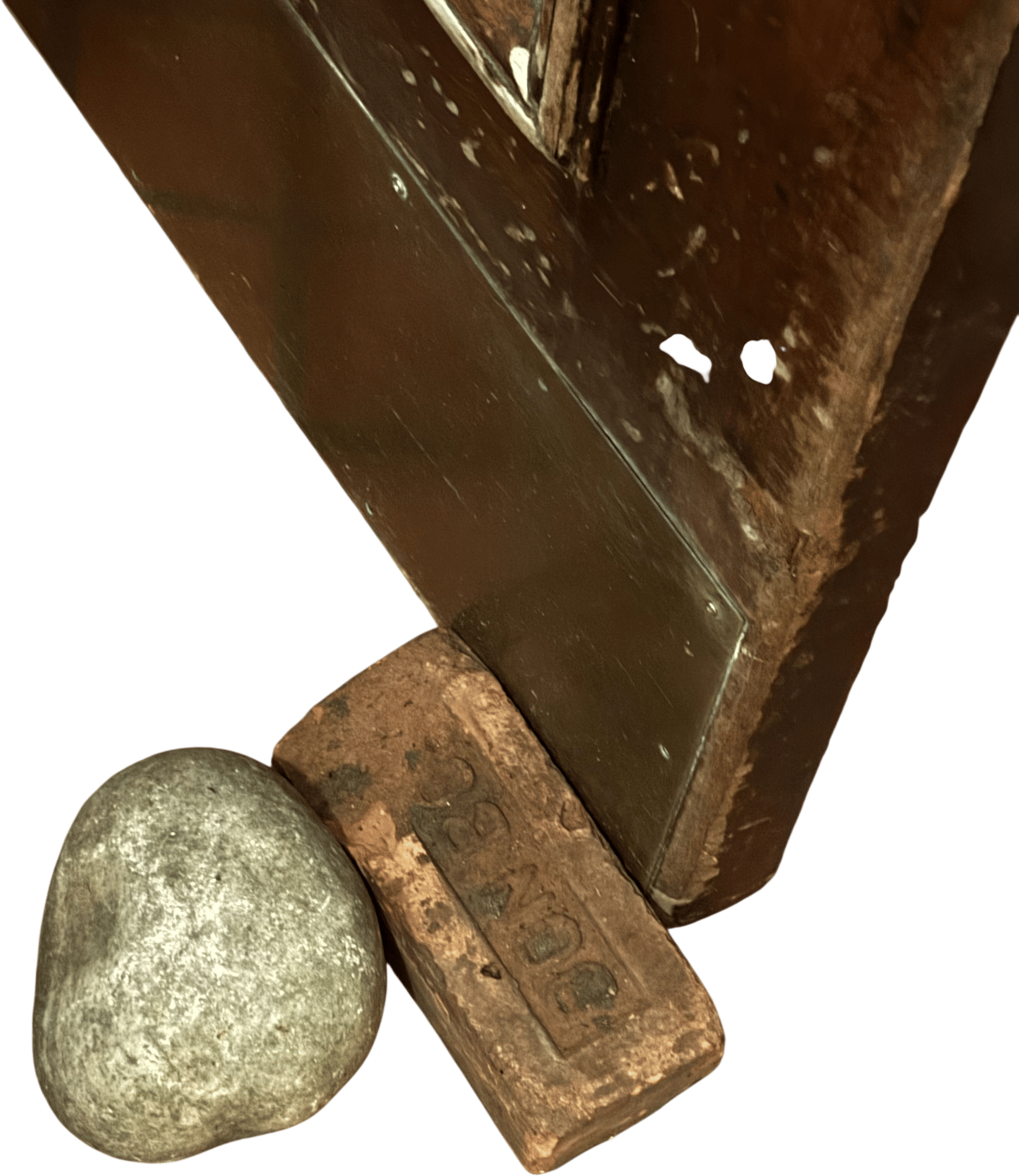 the bricks that hold the front door open