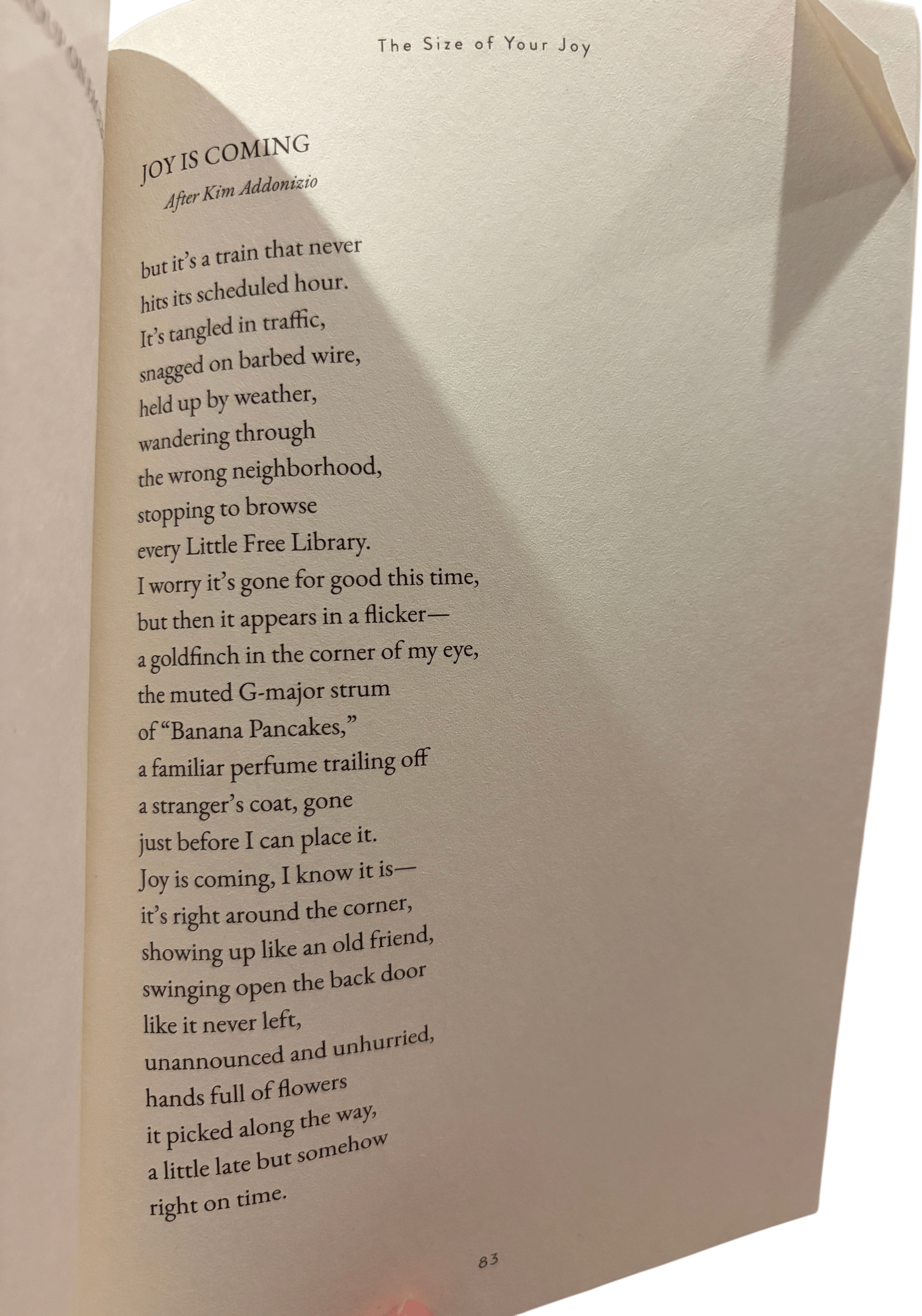 Joy is coming (from the size of your joy by Elise m powers)