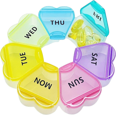 Heart-Shaped Weekly Pill Box