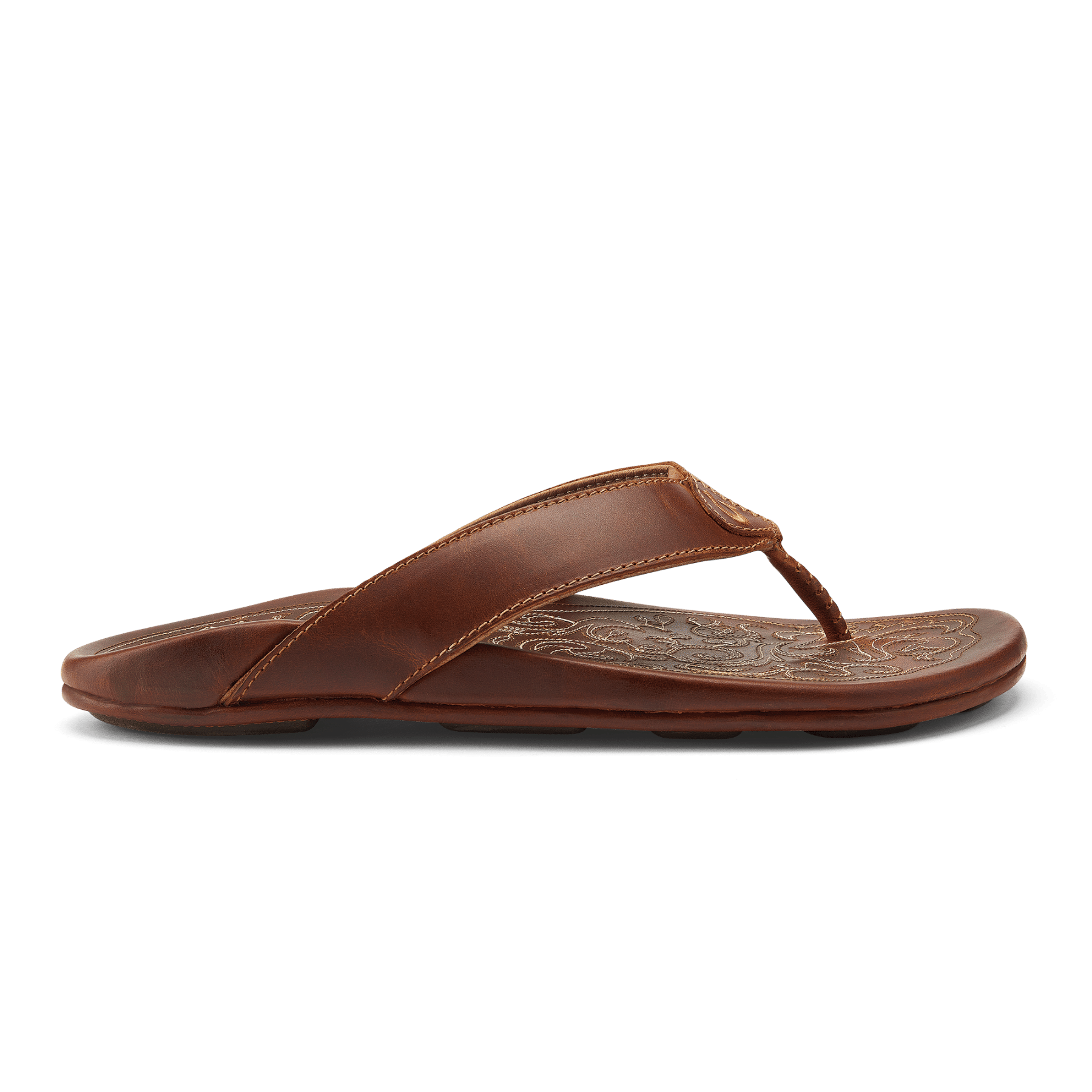 OluKai Mekila Men's Full-Grain Leather Beach Sandals - Natural