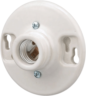 Eaton 660W Porcelain Keyless Ceiling Socket, White