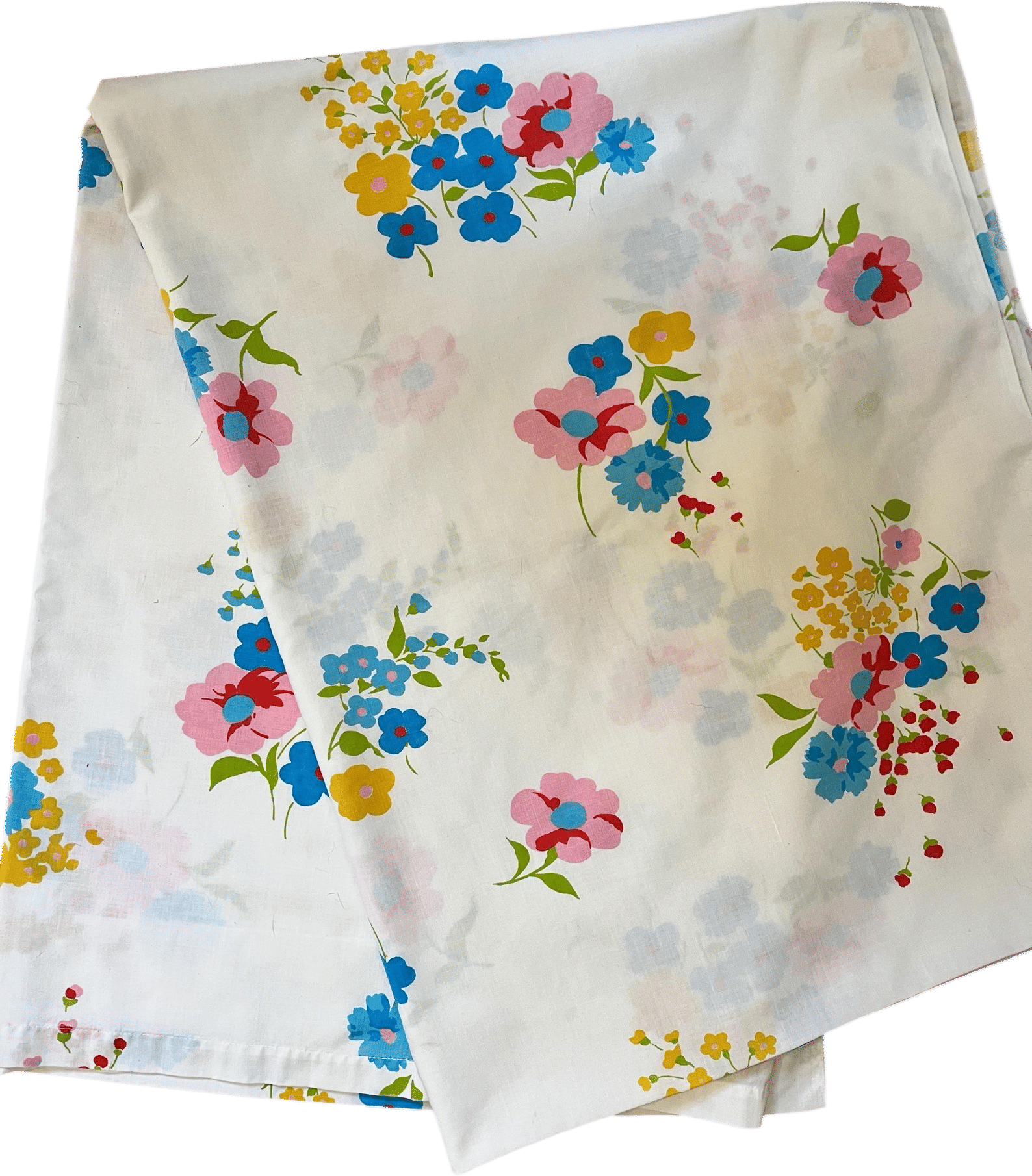 Floral vintage Bed Sheet Twin Bouquet Bunches Summer Flowers MCM Design Cotton