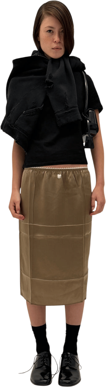 Creased Silk Skirt