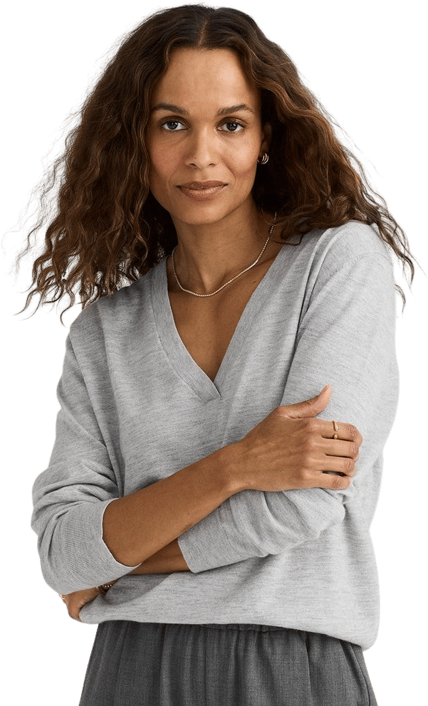 Unsubscribed Whisper-Weight Cashmere Shimmer V-Neck Sweater