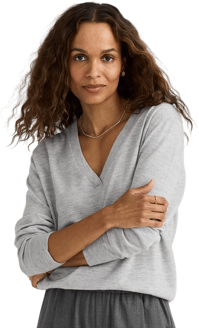 Whisper-Weight Cashmere Shimmer V-Neck Sweater