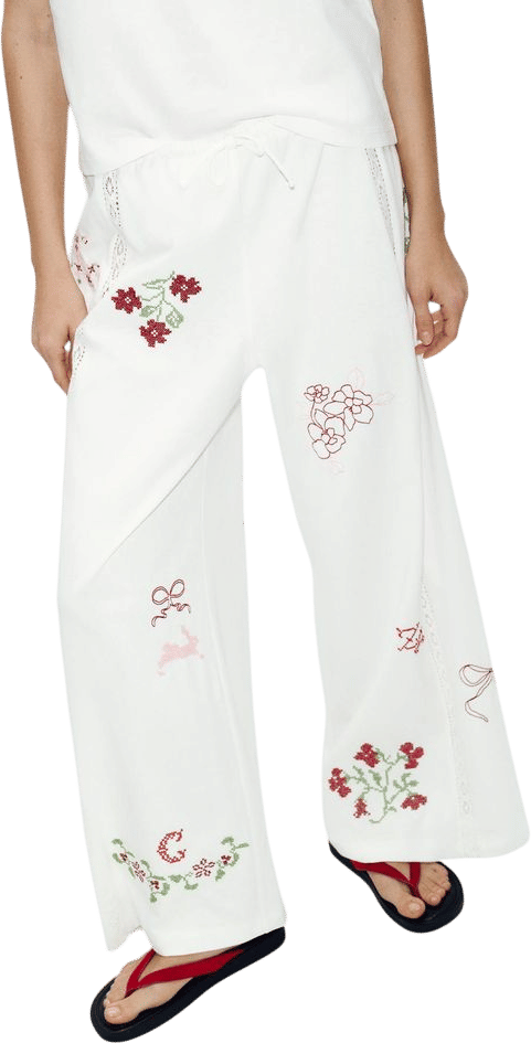 EMBROIDERED LONG PANTS
