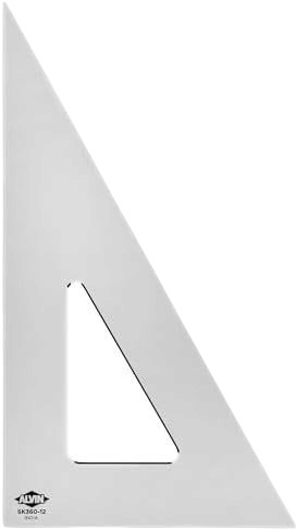 ALVIN Smoke-Tint Acrylic Triangle Ruler (12" 30/60 Degree)