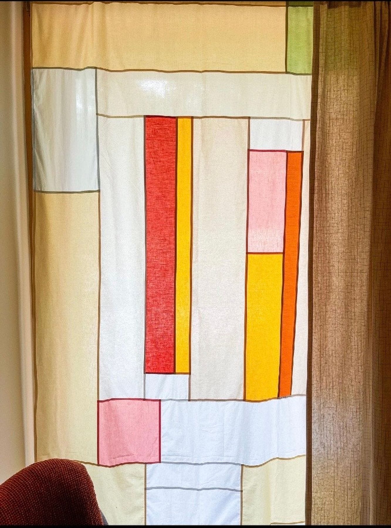 Blossom Stained Glass-Inspired Pojagi Window Shade