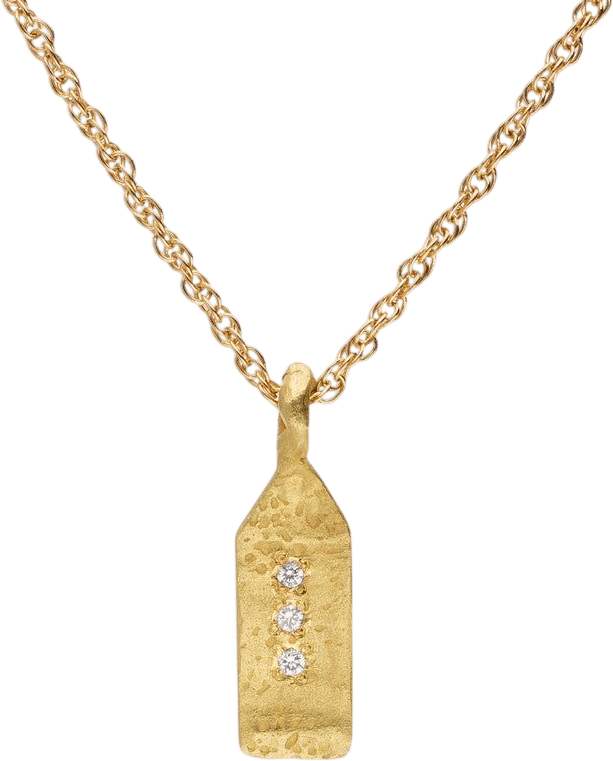Paloma Maison Tag Small Yellow Gold and Diamonds Necklace