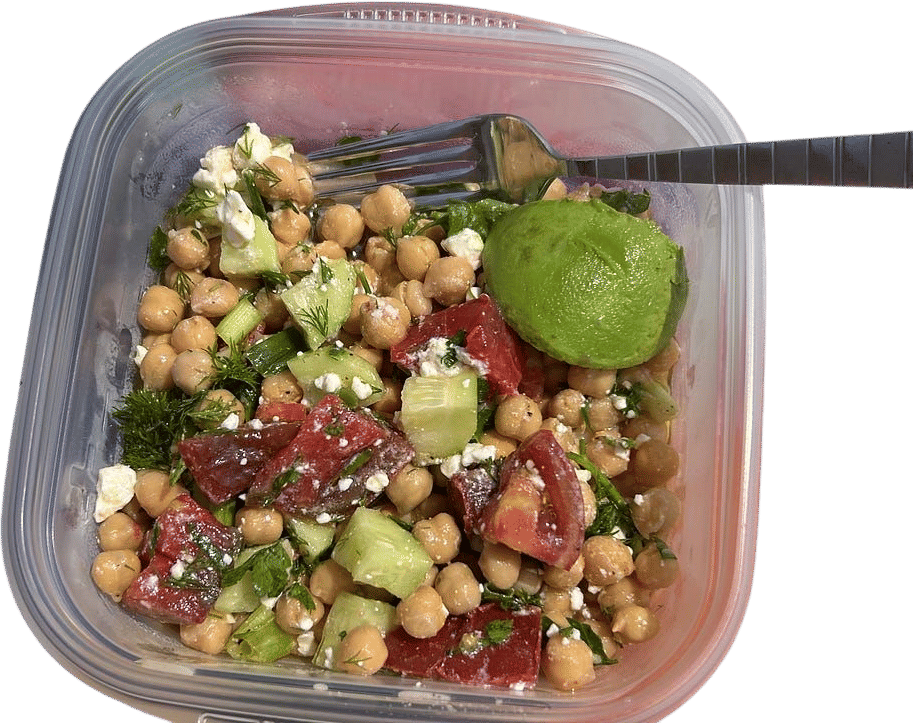 Chickpea salad for the beach