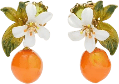 Les Néréides Gardens in Provence Orange Post Earrings