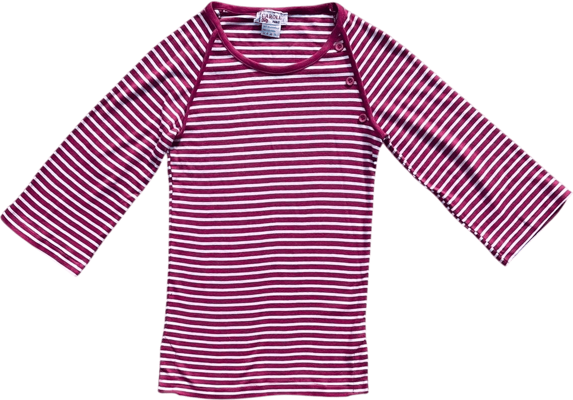 Vintage 80s Asymmetrical Button Striped Shirt