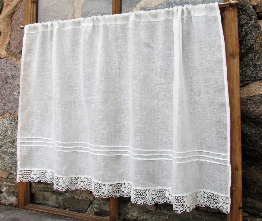 lace and linen cafe curtain