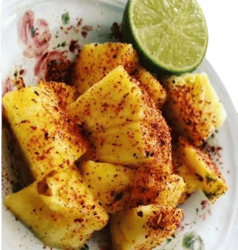 pineapple sprinkled with tajin