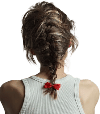 French braid with a little bow