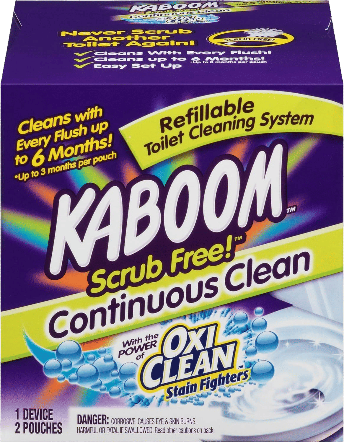 Kaboom Scrub Free Continuous Clean Toilet Cleaning System Toilet Bowl Cleaner Kit